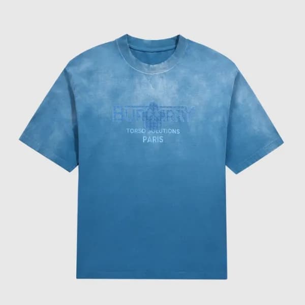 버버리 남성 블루 크루넥 반팔티 - Mens Blue Tshirts - Bur04323x - 1