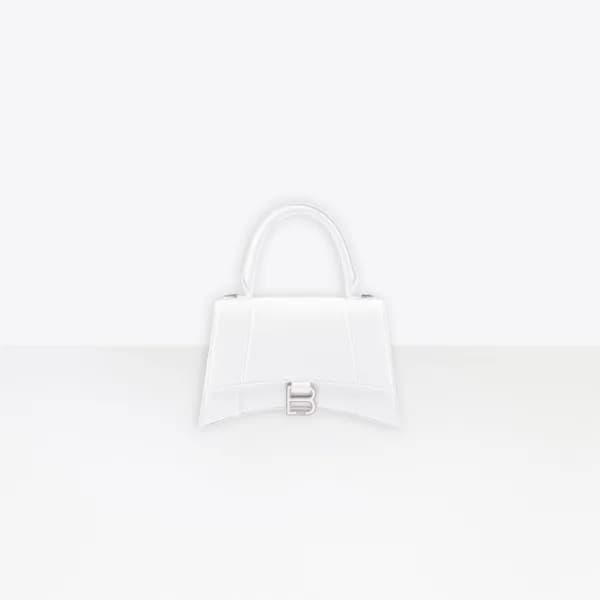 발렌시아가 여성 Hourglass 화이트 토트백 - Womens White Tote Bag… - 1