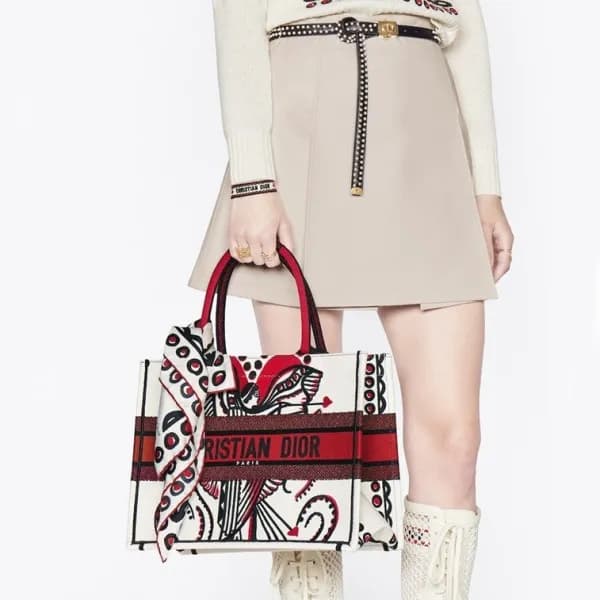 디올 여성 레드 북토트 - Womens Red Book Tote - dio01845x - 1