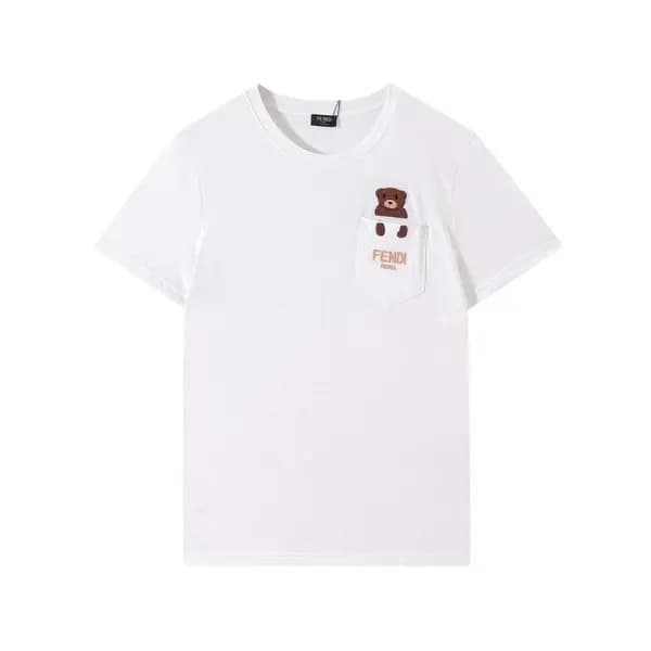 펜디 남성 화이트 크루넥 반팔티 - Mens White Tshirts - fen01234x - 1