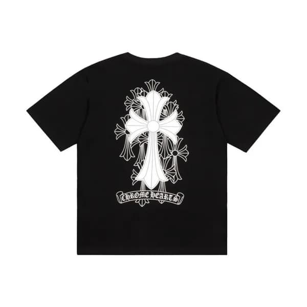 크롬하츠 남성 블랙 크루넥 반팔티 - Mens Black Tshirts - chr0454x - 1