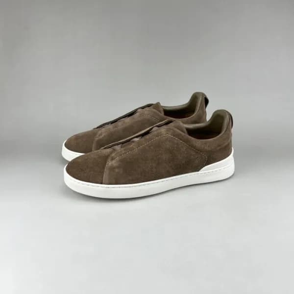 제냐 남성 이니셜 브라운 스니커즈 - Mens Brown Sneakers - zeg0391… - 1