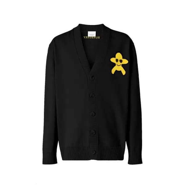 버버리 남성 블랙 브이넥 가디건 - Burberry Mens Black Cardigan -… - 1