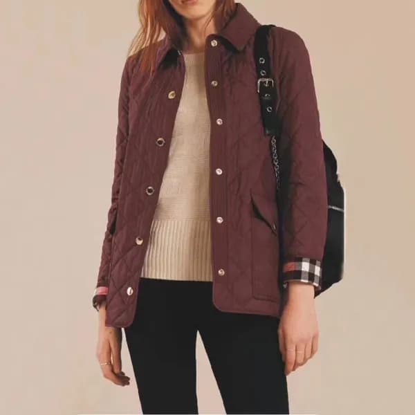 버버리 여성 버건디 다운 자켓 - Burberry Womens Burgundy Jacket… - 1