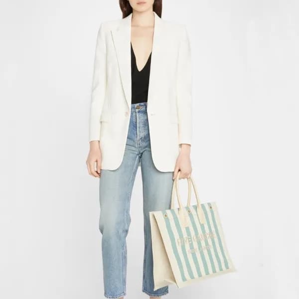 입생로랑 남/녀 블루 토트백 - Saint Laurent Unisex Blue Tote B… - 1
