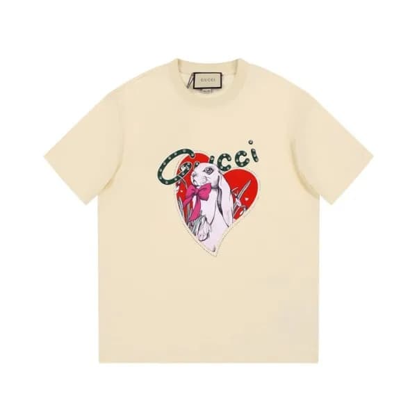 구찌 남/녀 아이보리 크루넥 반팔티 - Gucci Unisex Ivory Tshirts -… - 1