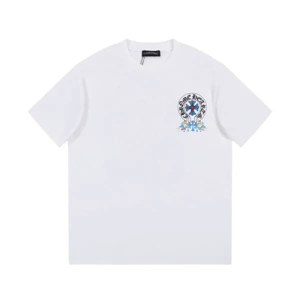 크롬하츠 남성 화이트 크루넥 반팔티 - Chrom Hearts Mens White Shor… - 1