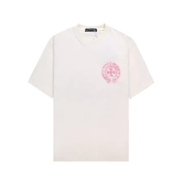 크롬하츠 남성 아이보리 크루넥 반팔티 - Chrom Hearts Mens Ivory Sho… - 1