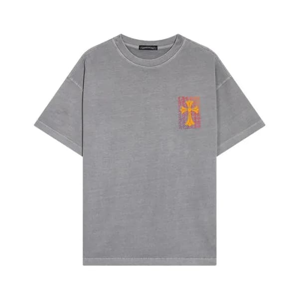 크롬하츠 남성 그레이 크루넥 반팔티 - Chrom Hearts Mens Gray Short… - 1