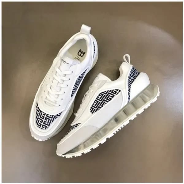 발망 남성 트렌디 화이트 스니커즈 - Balmain Mens White Sneakers -… - 1