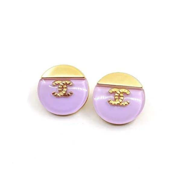 샤넬 여성 퍼플 이어링 - Chanel Womens Purple Gold Earring -… - 1