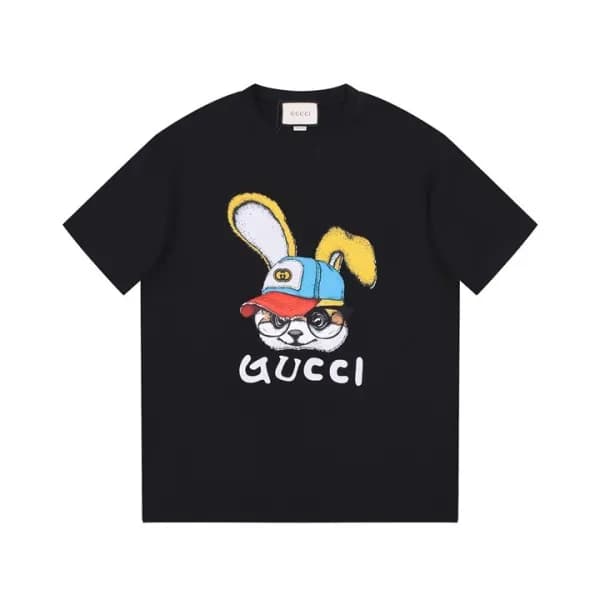 구찌 남/녀 블랙 크루넥 반팔티 - Gucci Unisex Black Short sleev… - 1