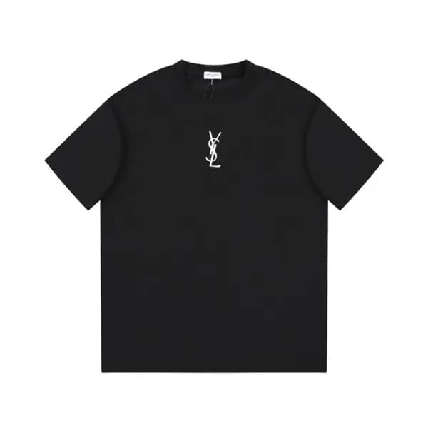 입생로랑 남성 블랙 크루넥 반팔티 - Saint laurent Mens Black Shor… - 1
