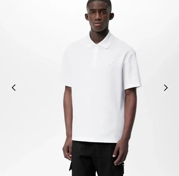 루이비통 남성 화이트 폴로 반팔티 - Louis vuitton Mens White Shor… - 1