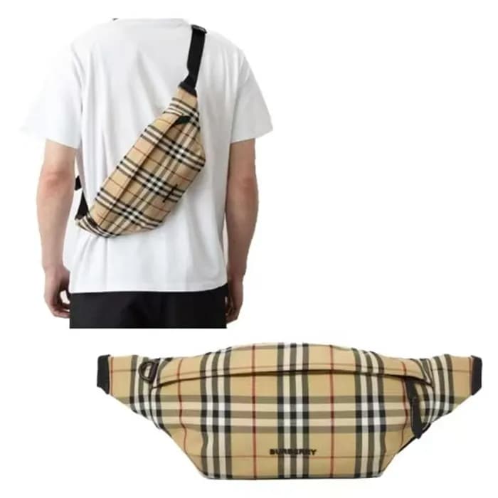 버버리 남성 체크 벨트백 【매장-160만원대】 - Burberry Mens Brown Hi… - 1