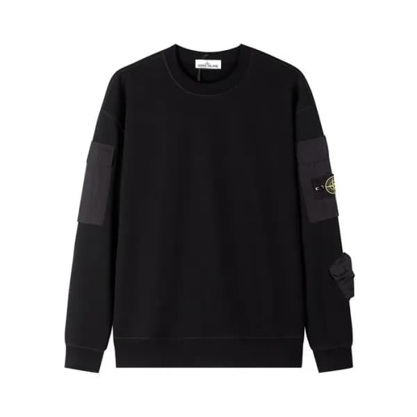 스톤아일랜드 남성 모던 블랙 맨투맨 - Stone Island Mens Black Tshi… - 1