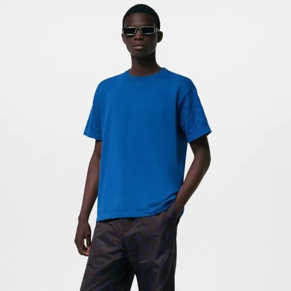 루이비통 남성 블루 반팔티 - Louis vuitton Mens Blue Tshirts -… - 1