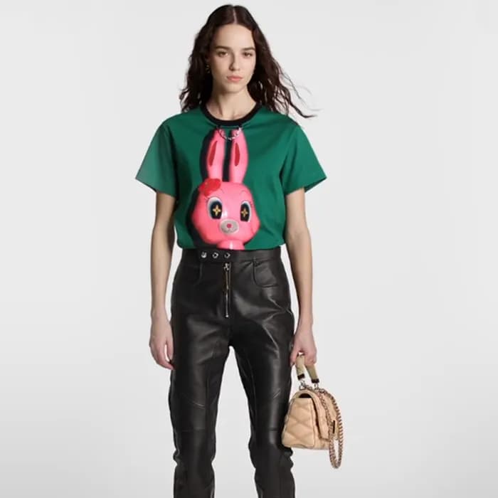 루이비통 여성 그린 반팔티 - Louis vuitton Womens Green Tshirt… - 1