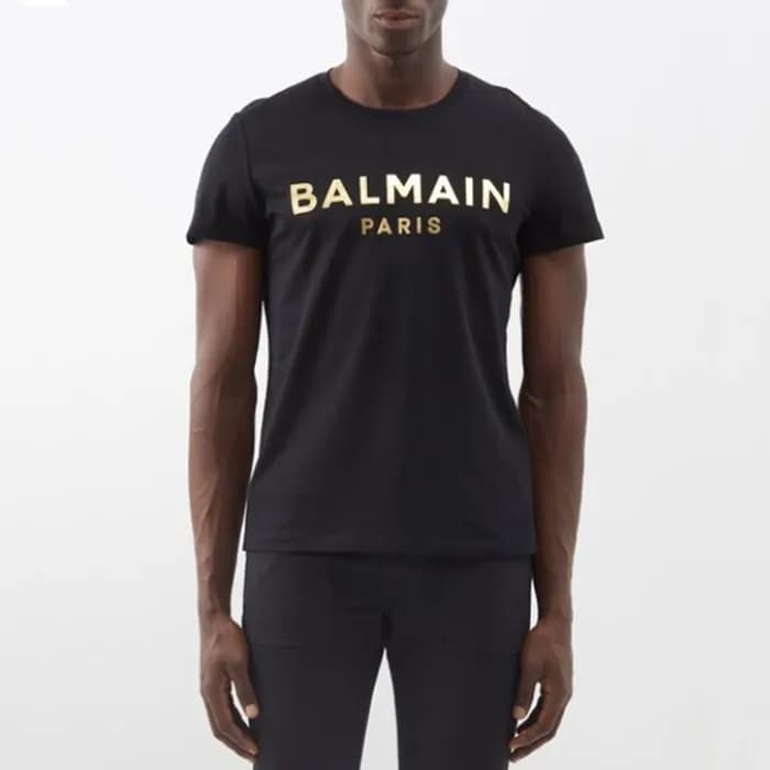 발망 남성 블랙 반팔티 - Balmain Mens Black Tshirts - bmc07x - 1