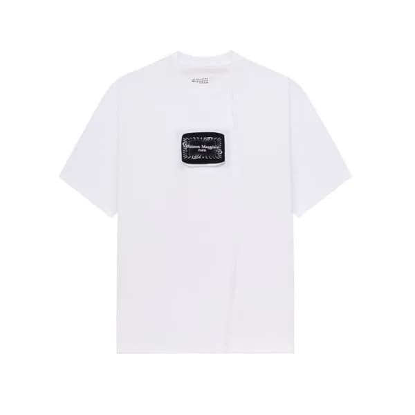 메종 마르지엘라 남성 화이트 반팔 티셔츠 - Maison Margiela Mens Whit… - 1
