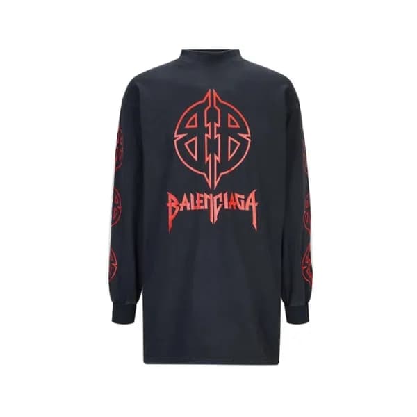 발렌시아가 남성 크루넥 맨투맨 - Balenciaga Mens Black Tshirts -… - 1