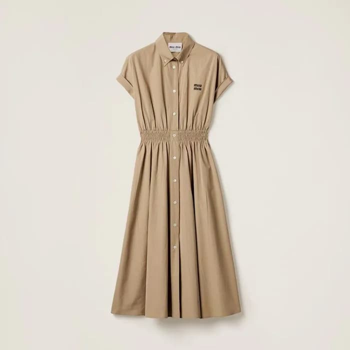 미우미우 여성 팝린 드레스 - Miumiu Womens Poplin Dress - miu6… - 1