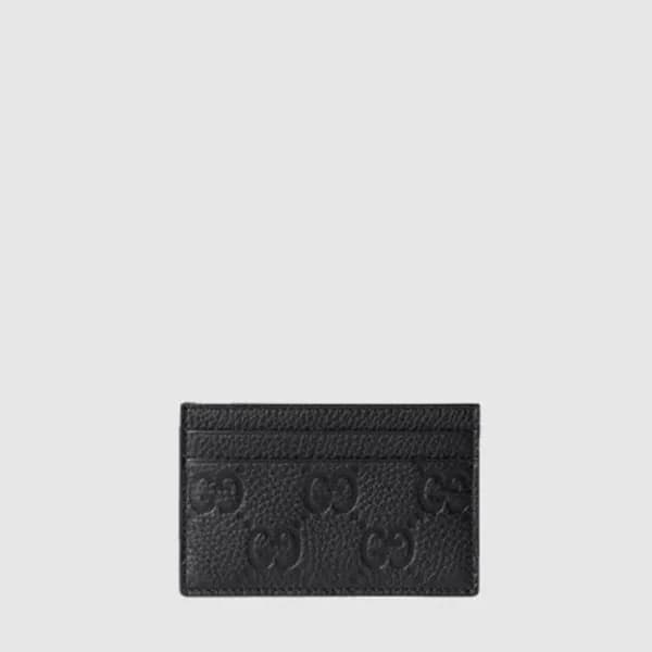 구찌 남/녀 GG 엠블럼 가죽 카드 홀더 - Gucci Unisex GG Emblem Le… - 1