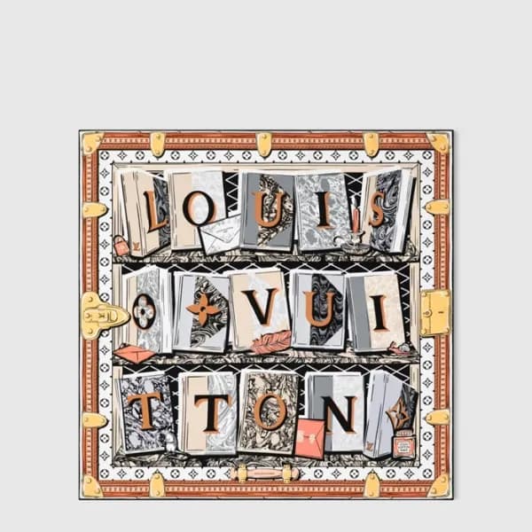 루이비통 여성 라이브러리 스퀘어 스카프 - Louis vuitton Womens Libra… - 1