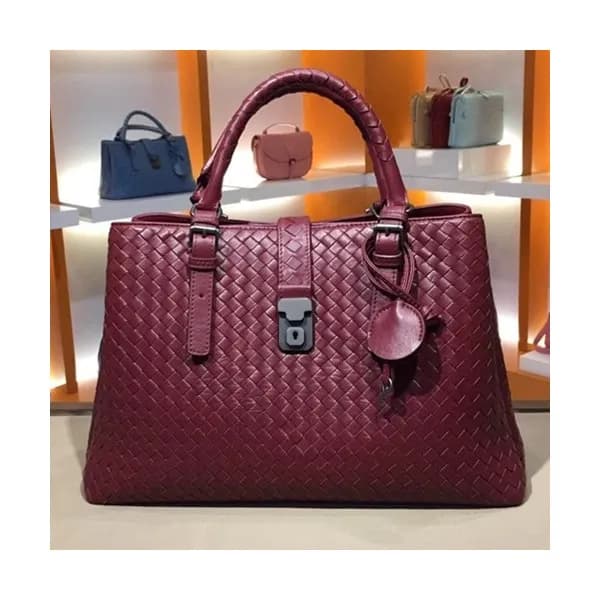 Bottega Veneta Leather Wine Roma Large Tote Should… - 1