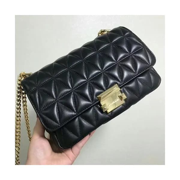 Michael Kors Leather Sloan Chain Cross Bag, 25CM -… - 1