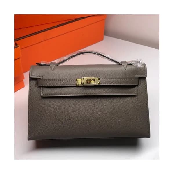 Hermes Mini Kelly Epsom Leather Tote Bag / Clutch … - 1