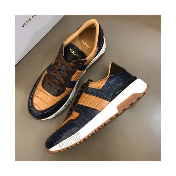 Versace 2018 Mens Leather Sneakers - 베르사체 남성 레더 스니… - 1