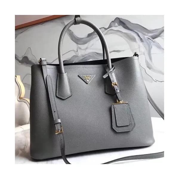 Prada Saffiano Double Tote Shoulder Bag,33CM - 프라다… - 1