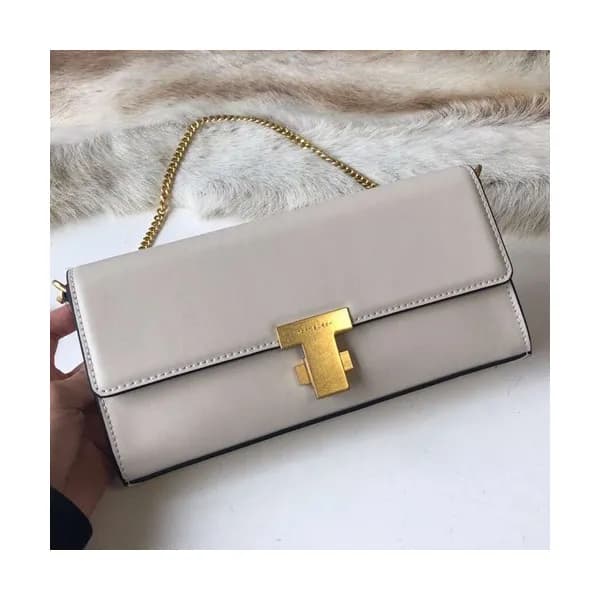 Tory Burch Leather White Juliette Chain Shoulder B… - 1