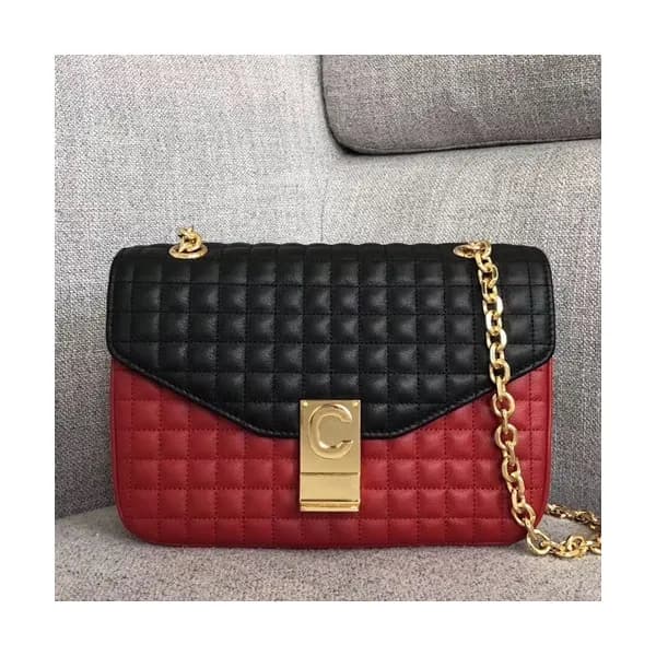Celine C Leather Chain Shoulder Bag,22CM - 셀린느 C 레… - 1