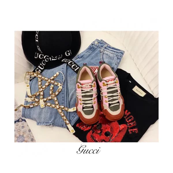 [럭셔리]Gucci 2019 Womens Flashtrek Swarovski Sneacke… - 1