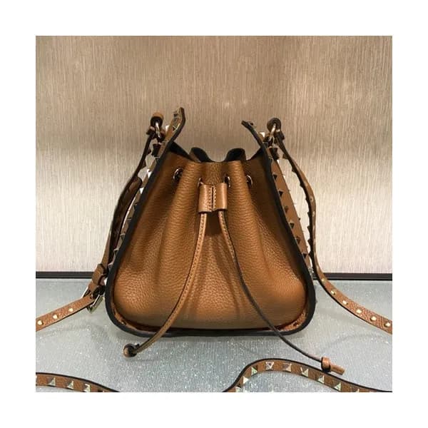 Valentino 2019 Leather Rockstud Bucket Small Shou… - 1