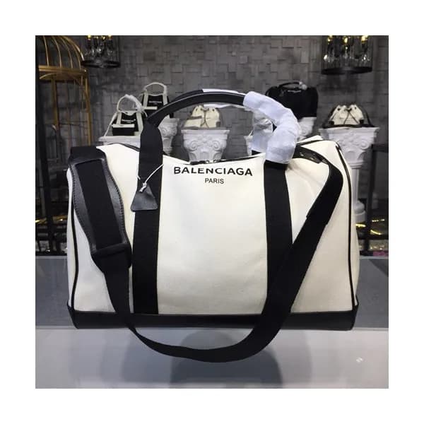 Balenciaga 2019 Canvas & Leather Tote Shoulder Bag… - 1