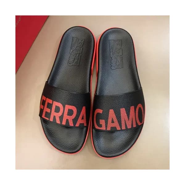 Salvatore Ferragamo 2019 Mens Logo Leather Slipper… - 1