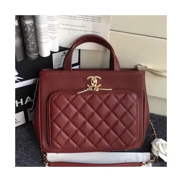 Chanel 2019 Leather Small Tote Shoulder Bag ,26CM … - 1