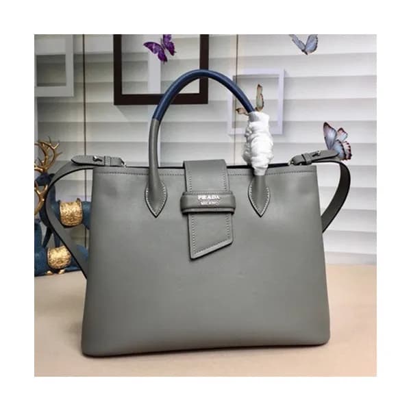 Prada 2019 Woman Leather Tote Shoulder Bag,33cm - … - 1