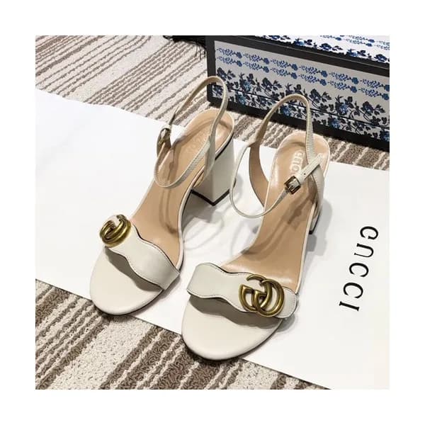 Gucci 2019 Ladies Leather Middle-heel Sandal - 구찌… - 1
