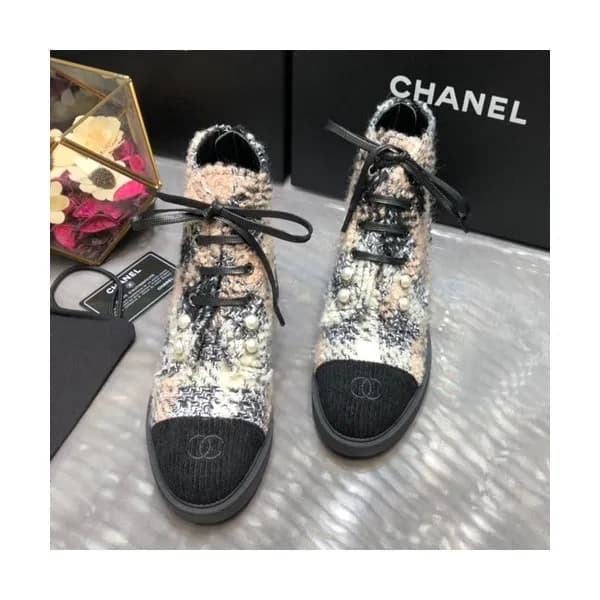 Chanel 2019 Ladies Tweed Boots - 샤넬 2019 여성용 트위드 부…