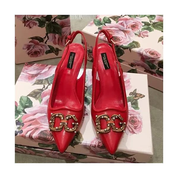 Dolce&Gabbana 2019 Ladies Leather Middle Heel Sli… - 1