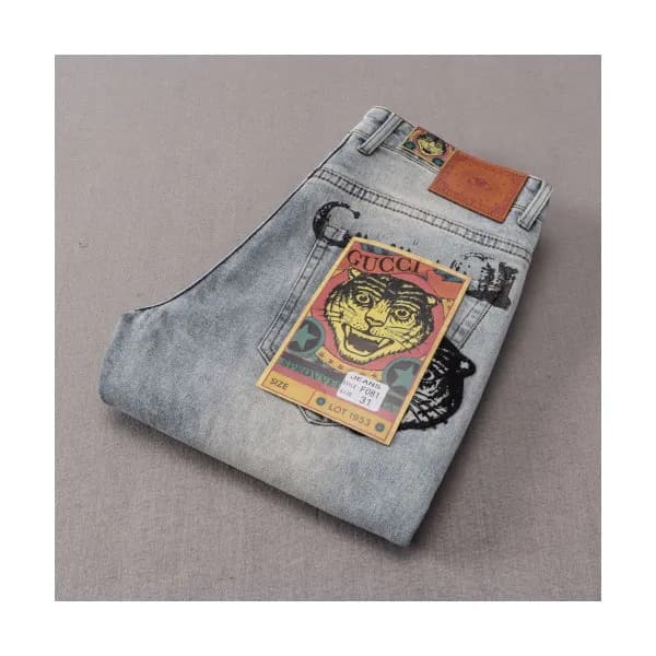 Gucci 2019 Mens Logo Wolf Denim Pants - 구찌 2019 남성… - 1