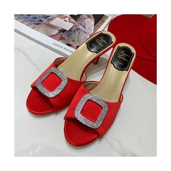 Roger Vivier 2019 Ladies Silk Middle-heel Slipper … - 1