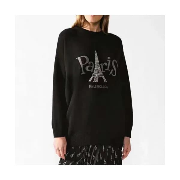 Balenciaga 2019 Womens Crew - neck Wool Sweater - … - 1