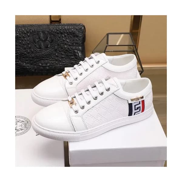 Versace 2019 Mens Leather Sneakers - 베르사체 2019 남성용… - 1