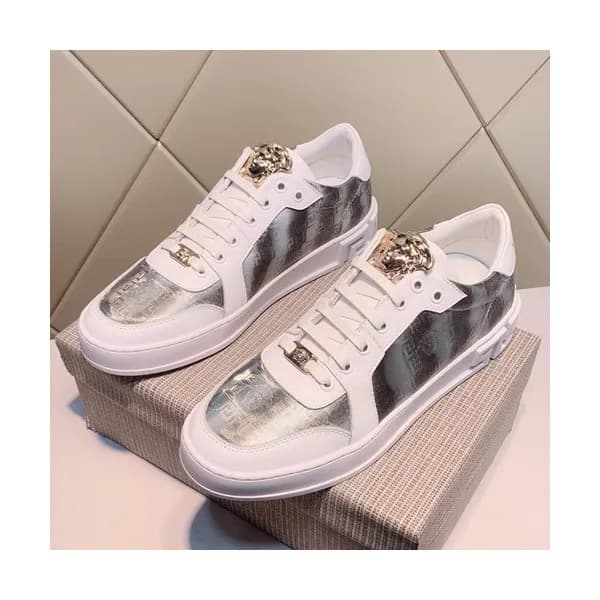 Versace 2019 Mens Leather Sneakers - 베르사체 2019 남성용… - 1