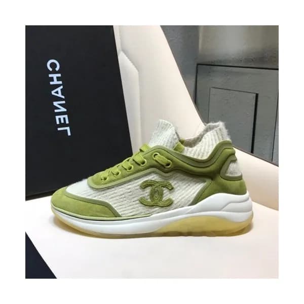 Chanel 2019 Ladies Suede & Knit Sneakers - 샤넬 2019… - 1